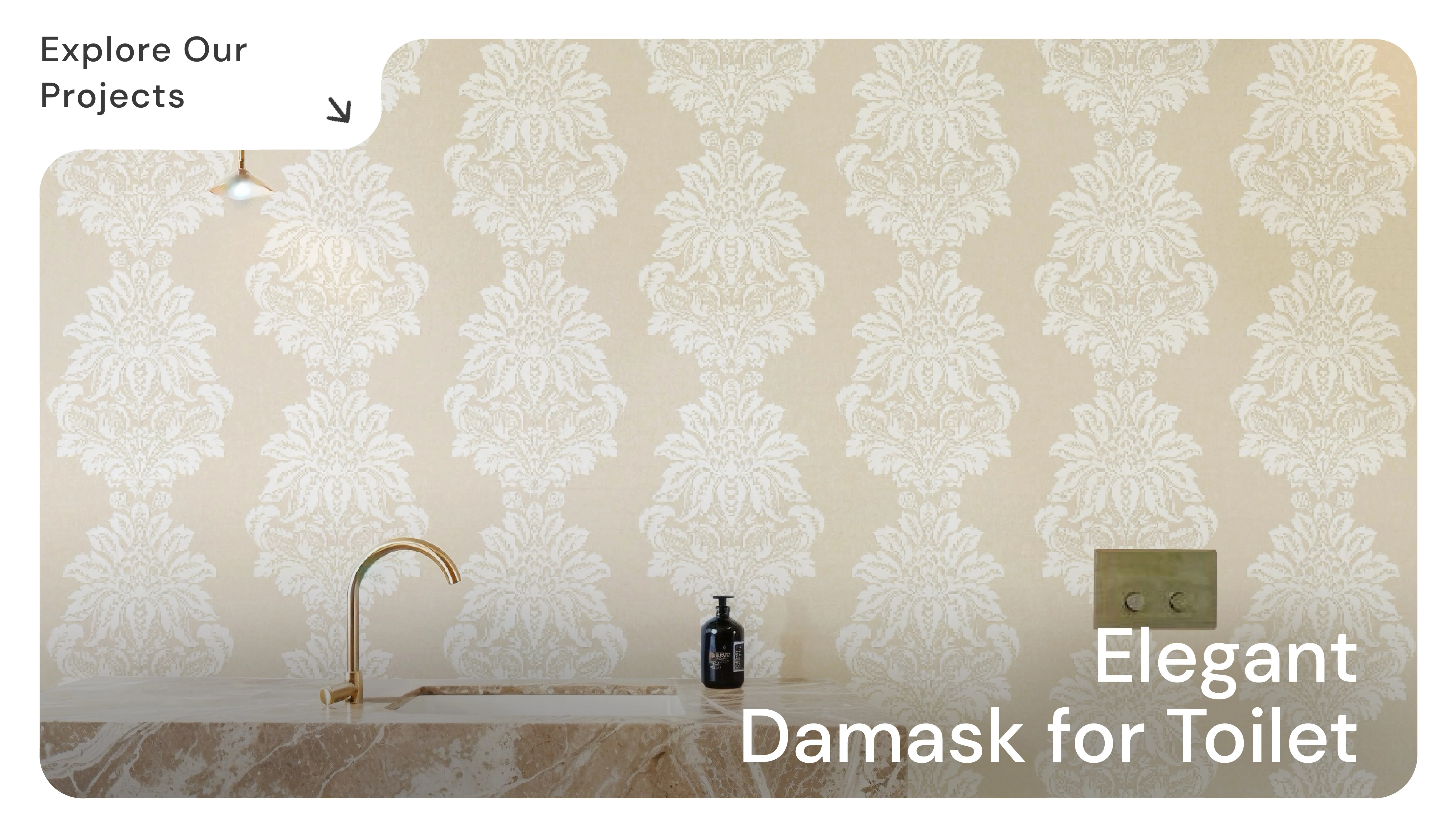 Elegant Damask for Toilet